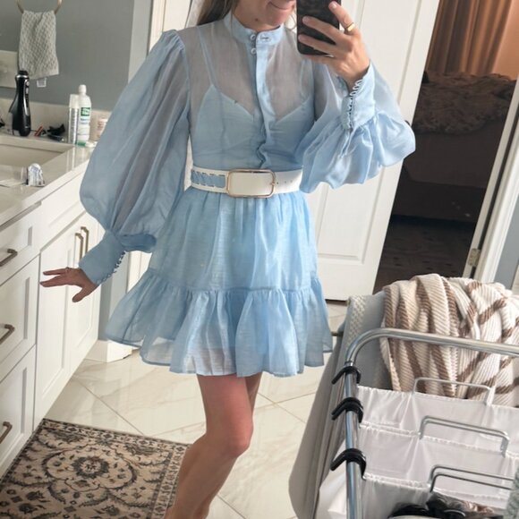 BNWT Leo Lin Alexandra Belted Mini Dress US 2 AU 6 - Picture 3 of 3